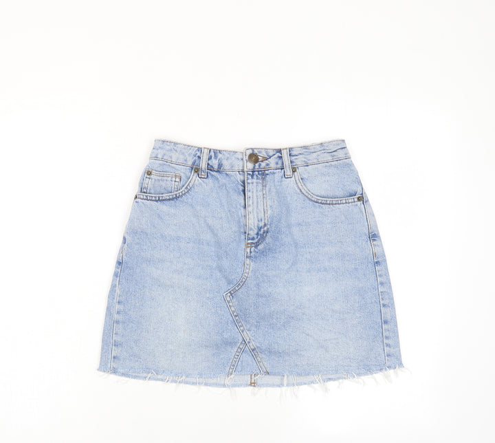 BDG Womens Blue Cotton A-Line Skirt Size 26 in Zip - Pockets