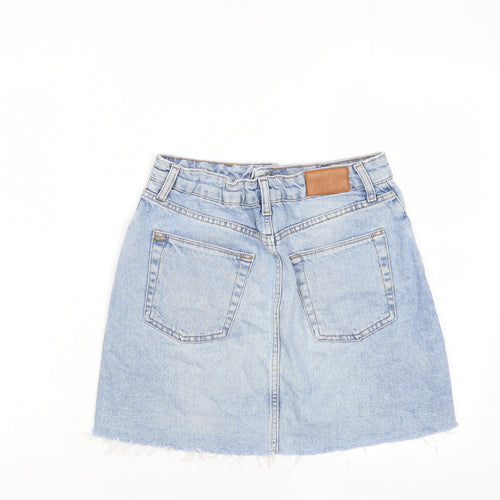 BDG Womens Blue Cotton A-Line Skirt Size 26 in Zip - Pockets