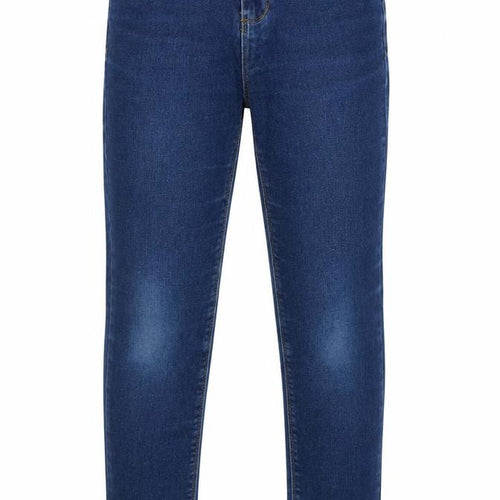 Denim & Co. Girls Blue Cotton Skinny Jeans Size 9-10 Years L23 in Regular Zip - Pockets, Adjustable waist
