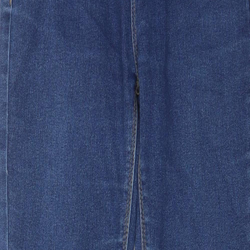 Denim & Co. Girls Blue Cotton Skinny Jeans Size 9-10 Years L23 in Regular Zip - Pockets, Adjustable waist