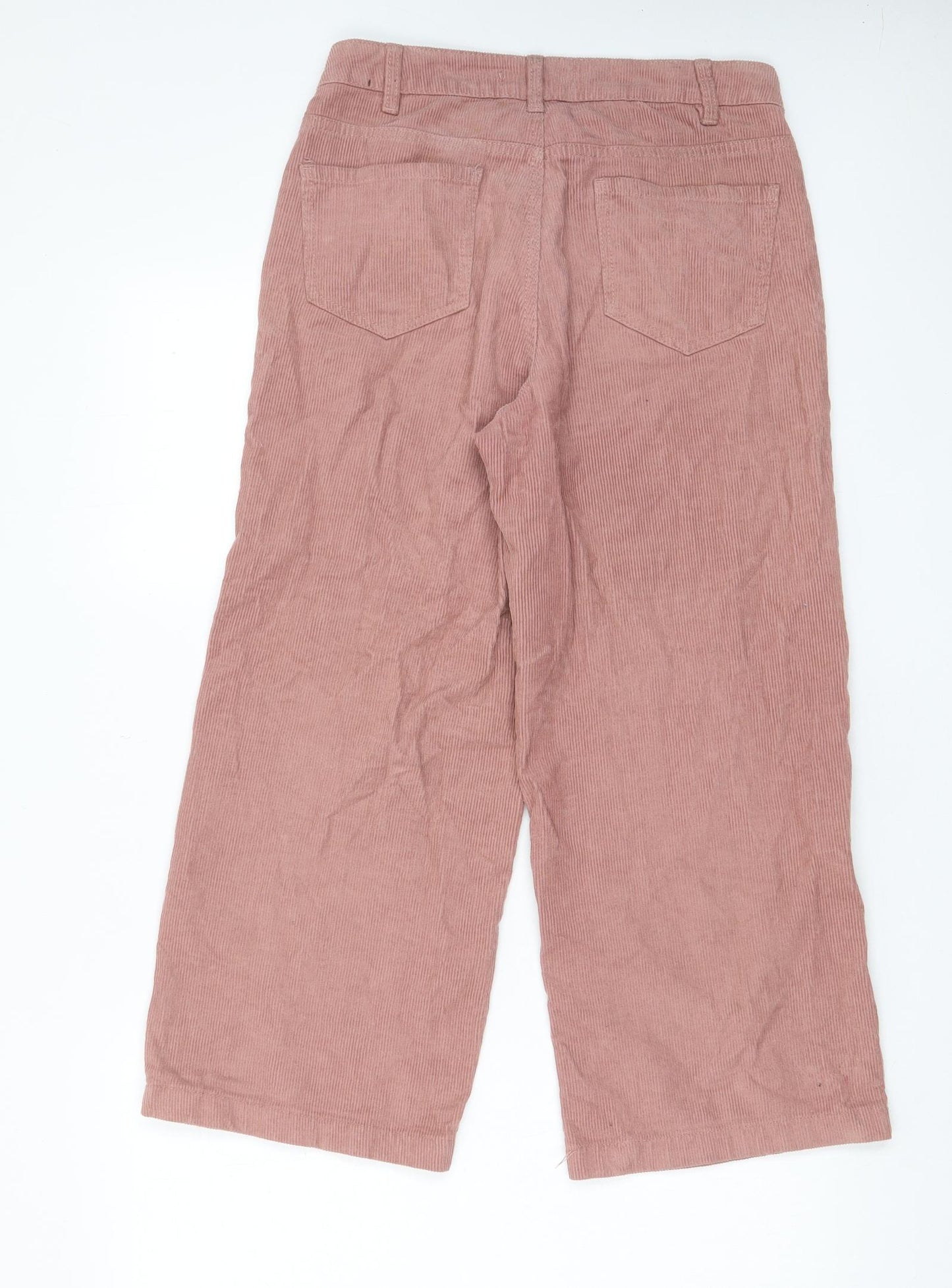 Denim & Co. Womens Pink Cotton Trousers Size 10 L24 in Regular Zip - Pockets