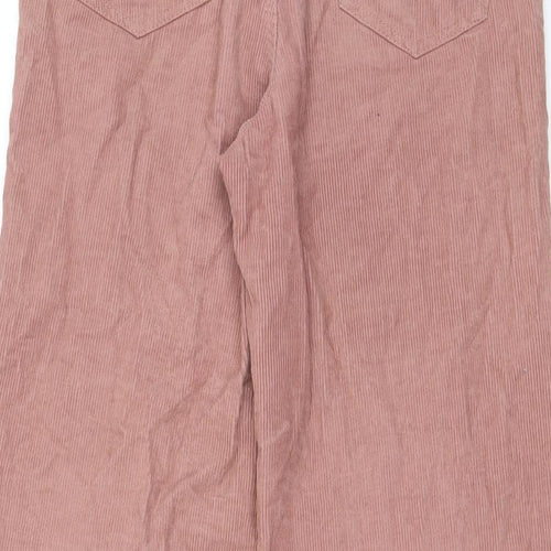Denim & Co. Womens Pink Cotton Trousers Size 10 L24 in Regular Zip - Pockets