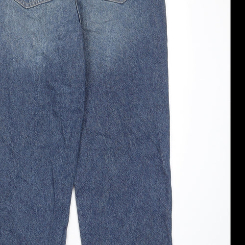 COLLUSION Womens Blue Cotton Straight Jeans Size 26 in L28 in Regular Zip - Pockets