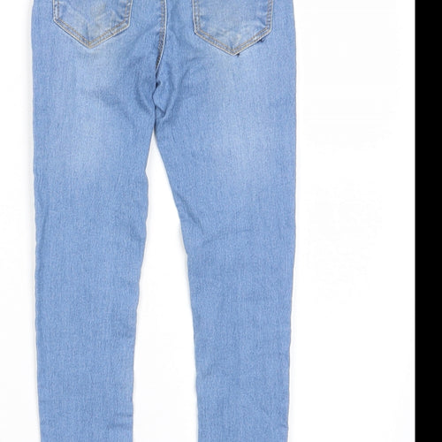 Joules Girls Blue Cotton Skinny Jeans Size 6 Years Regular Zip - Pockets, Adjustable waist