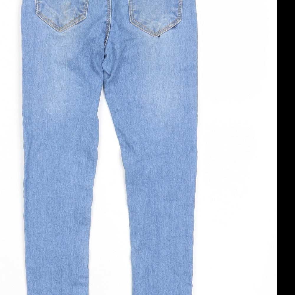 Joules Girls Blue Cotton Skinny Jeans Size 6 Years Regular Zip - Pockets, Adjustable waist
