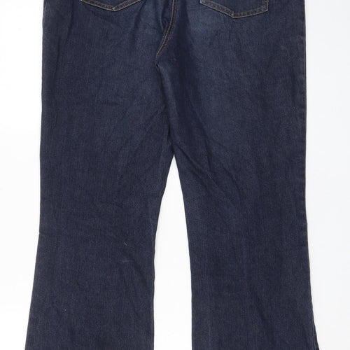 JoJo Maman Bébé Womens Blue Cotton Bootcut Jeans Size 14 L32 in Regular - Long Leg, Pockets
