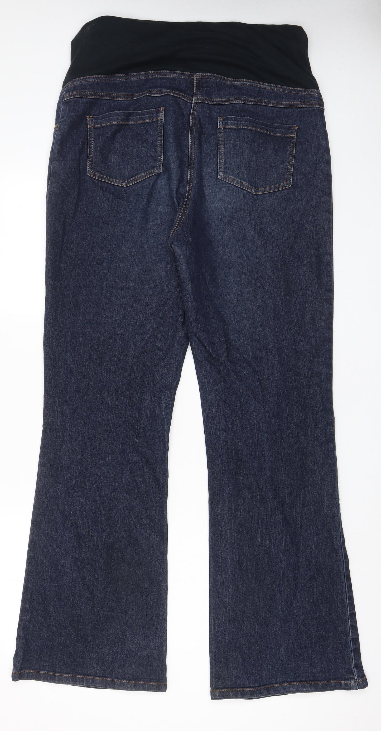 JoJo Maman Bébé Womens Blue Cotton Bootcut Jeans Size 14 L32 in Regular - Long Leg, Pockets