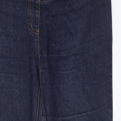JoJo Maman Bébé Womens Blue Cotton Bootcut Jeans Size 14 L32 in Regular - Long Leg, Pockets