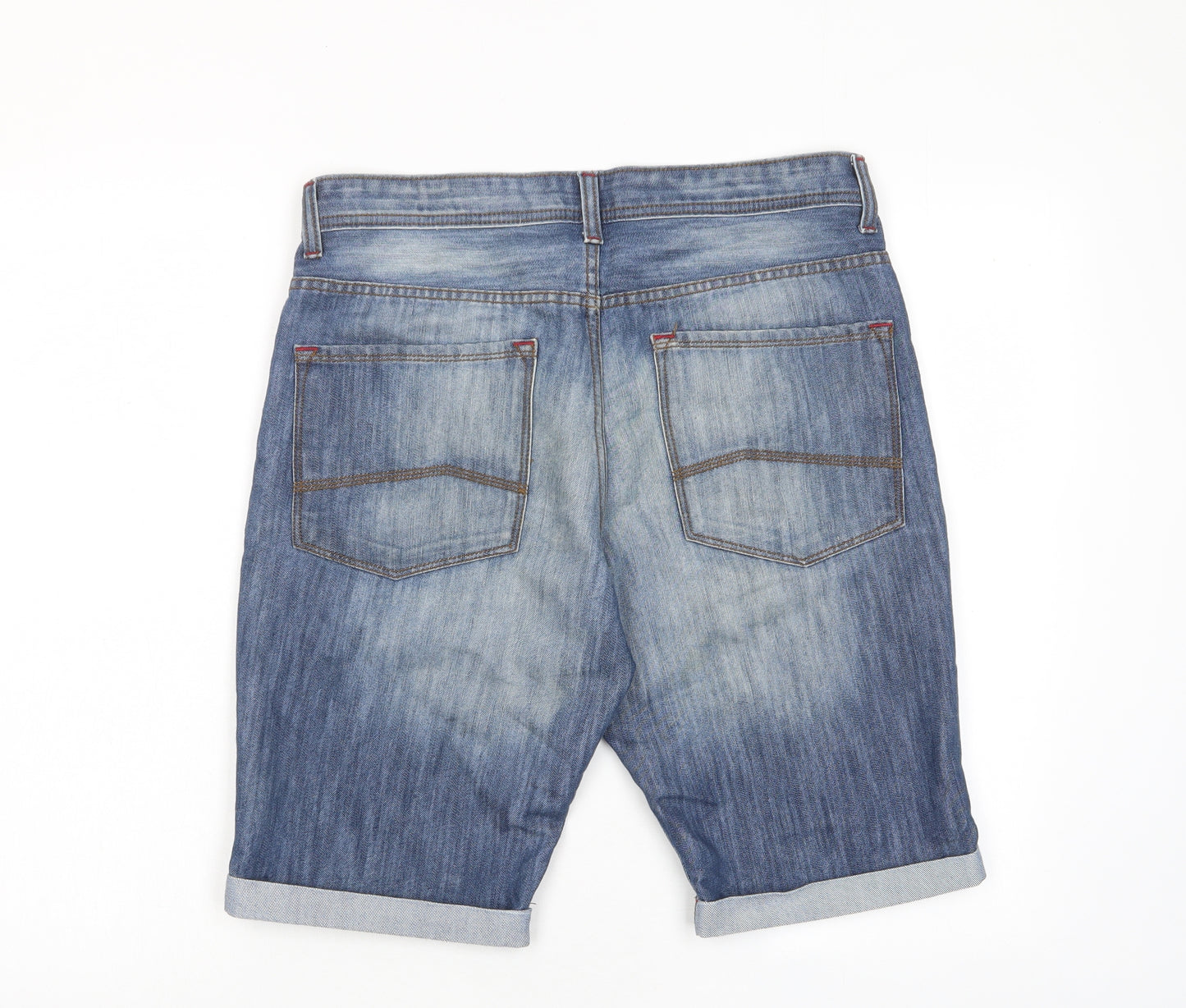 Denim & Co. Mens Blue Cotton Bermuda Shorts Size 32 in L10 in Regular Zip - Pockets