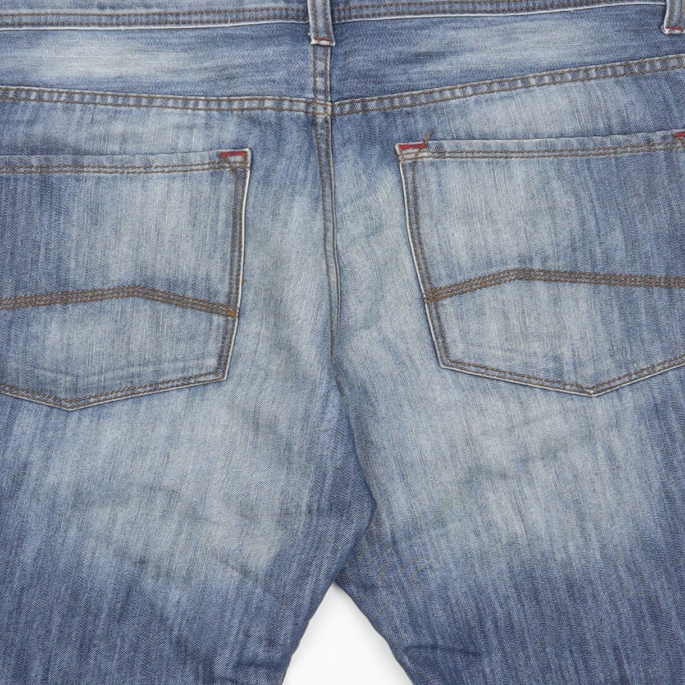Denim & Co. Mens Blue Cotton Bermuda Shorts Size 32 in L10 in Regular Zip - Pockets