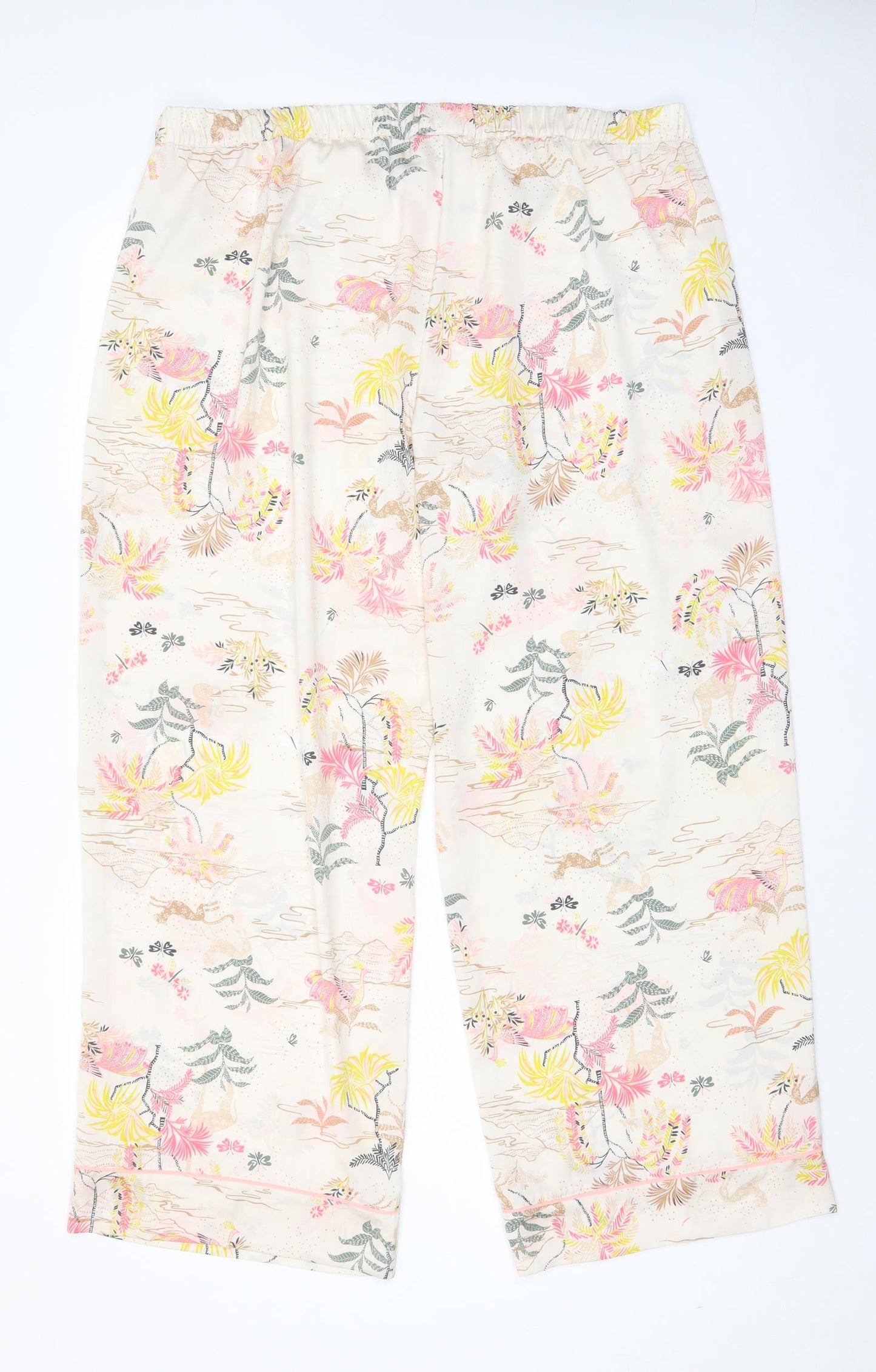 Marks and Spencer Womens Multicoloured Floral Polyester Top Pyjama Pants Size 20