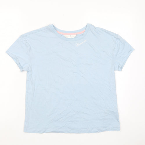 marks an'd Womens Blue Solid Cotton Top Pyjama Top Size S - Dreamer