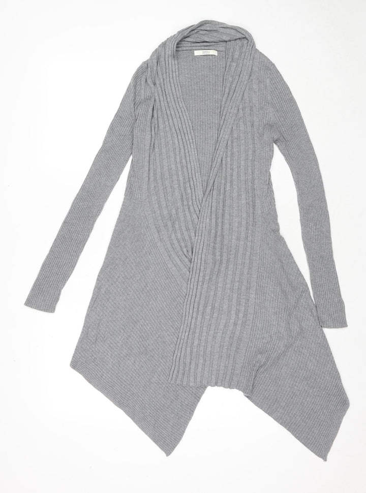 Marks and Spencer Womens Grey V-Neck Polyamide Cardigan Jumper Size 10