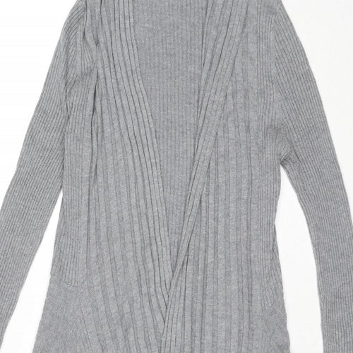 Marks and Spencer Womens Grey V-Neck Polyamide Cardigan Jumper Size 10