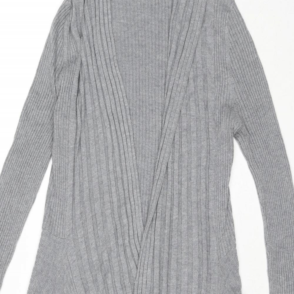 Marks and Spencer Womens Grey V-Neck Polyamide Cardigan Jumper Size 10
