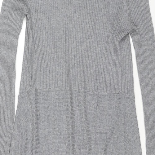 Marks and Spencer Womens Grey V-Neck Polyamide Cardigan Jumper Size 10
