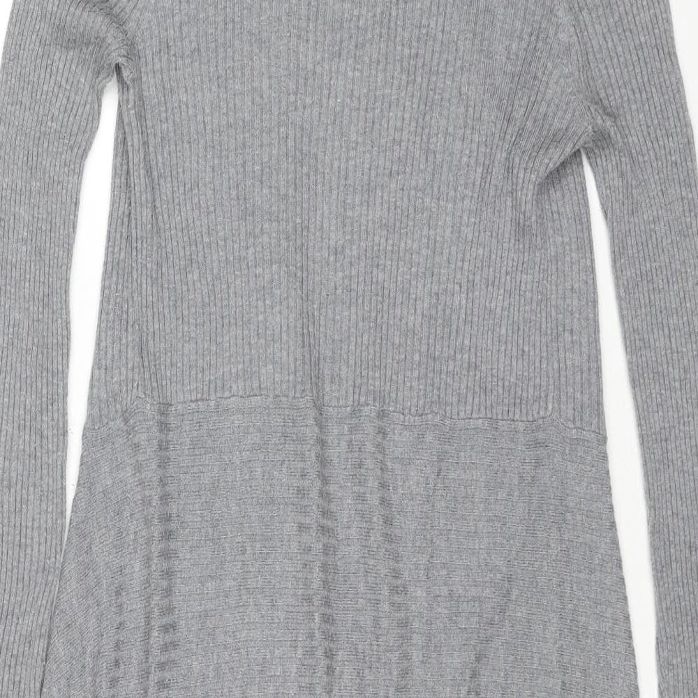 Marks and Spencer Womens Grey V-Neck Polyamide Cardigan Jumper Size 10