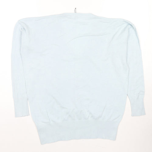 Capsule Womens Blue V-Neck Viscose Pullover Jumper Size 12