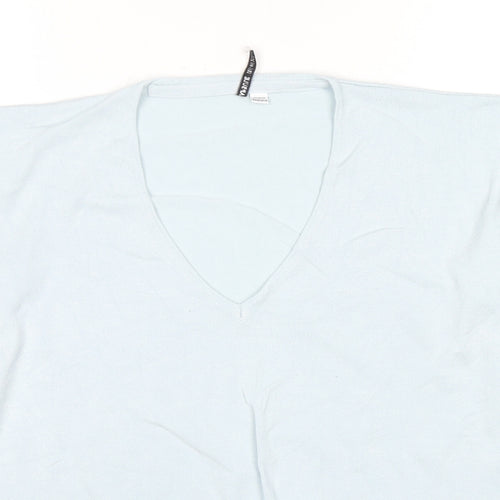 Capsule Womens Blue V-Neck Viscose Pullover Jumper Size 12