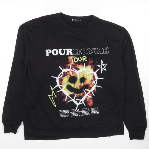 Boohoo Mens Black Polyester Pullover Sweatshirt Size S - Pour Homme Tour
