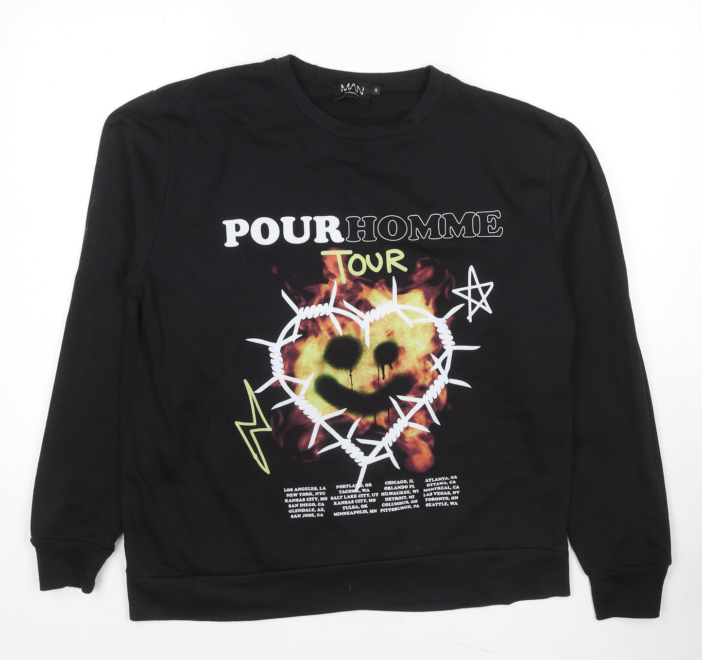 Boohoo Mens Black Polyester Pullover Sweatshirt Size S - Pour Homme Tour