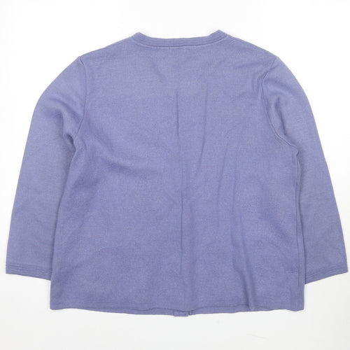 Damart Womens Blue V-Neck Acrylic Cardigan Jumper Size 24