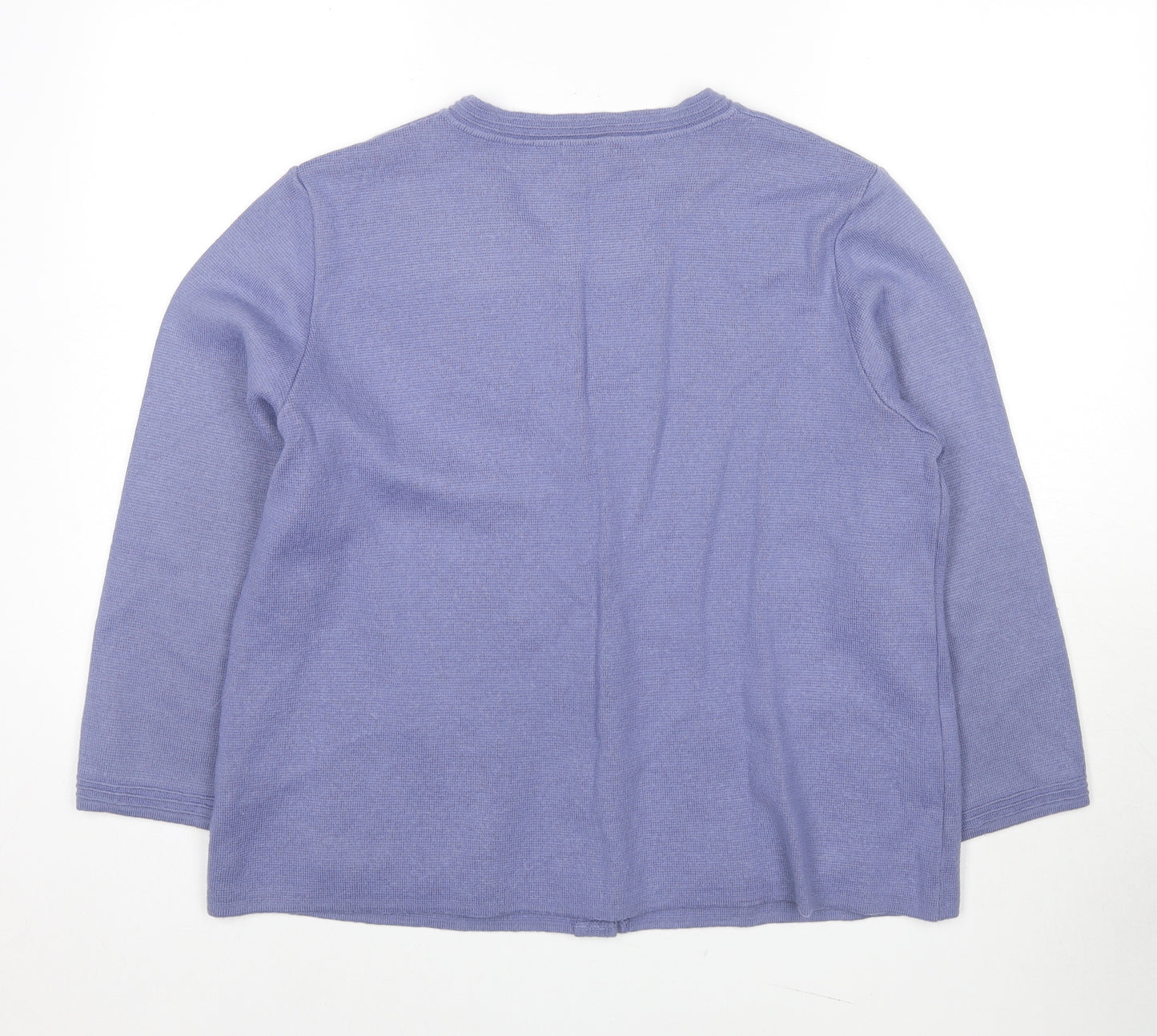 Damart Womens Blue V-Neck Acrylic Cardigan Jumper Size 24