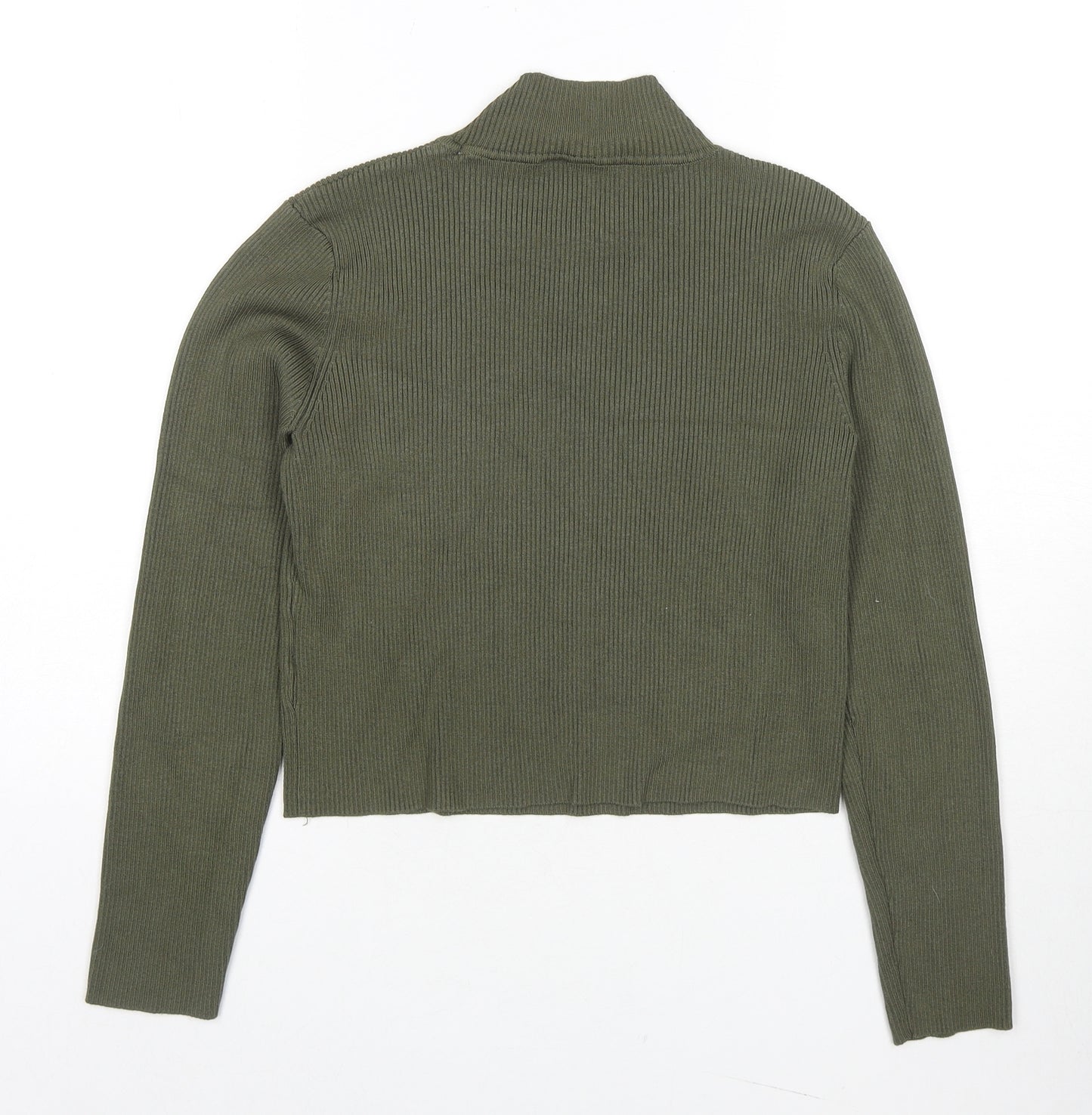 Divided by H&M Womens Green High Neck Acrylic Pullover Jumper Size L