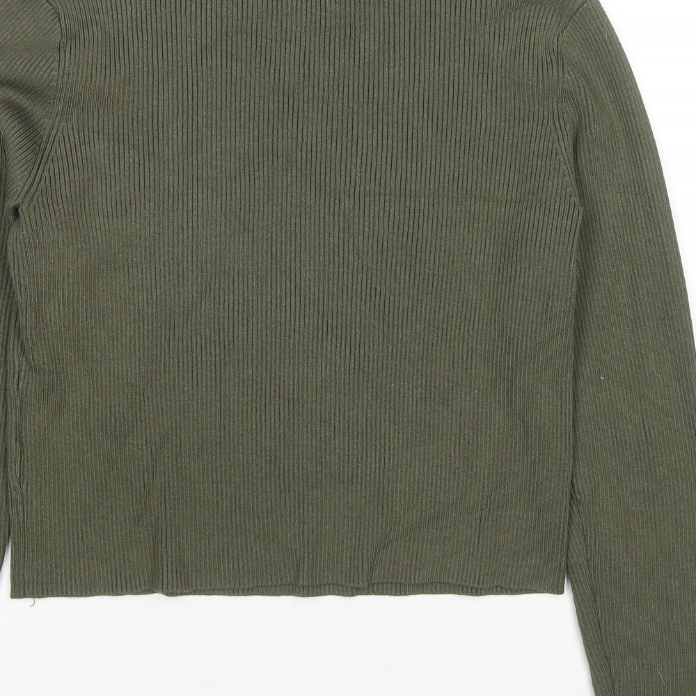 Divided by H&M Womens Green High Neck Acrylic Pullover Jumper Size L