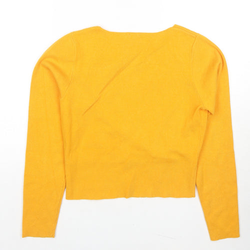 ASOS Womens Yellow V-Neck Viscose Pullover Jumper Size 12