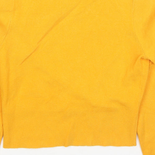 ASOS Womens Yellow V-Neck Viscose Pullover Jumper Size 12