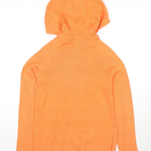 Marks and Spencer Womens Orange Cotton Full Zip Hoodie Size XS Zip