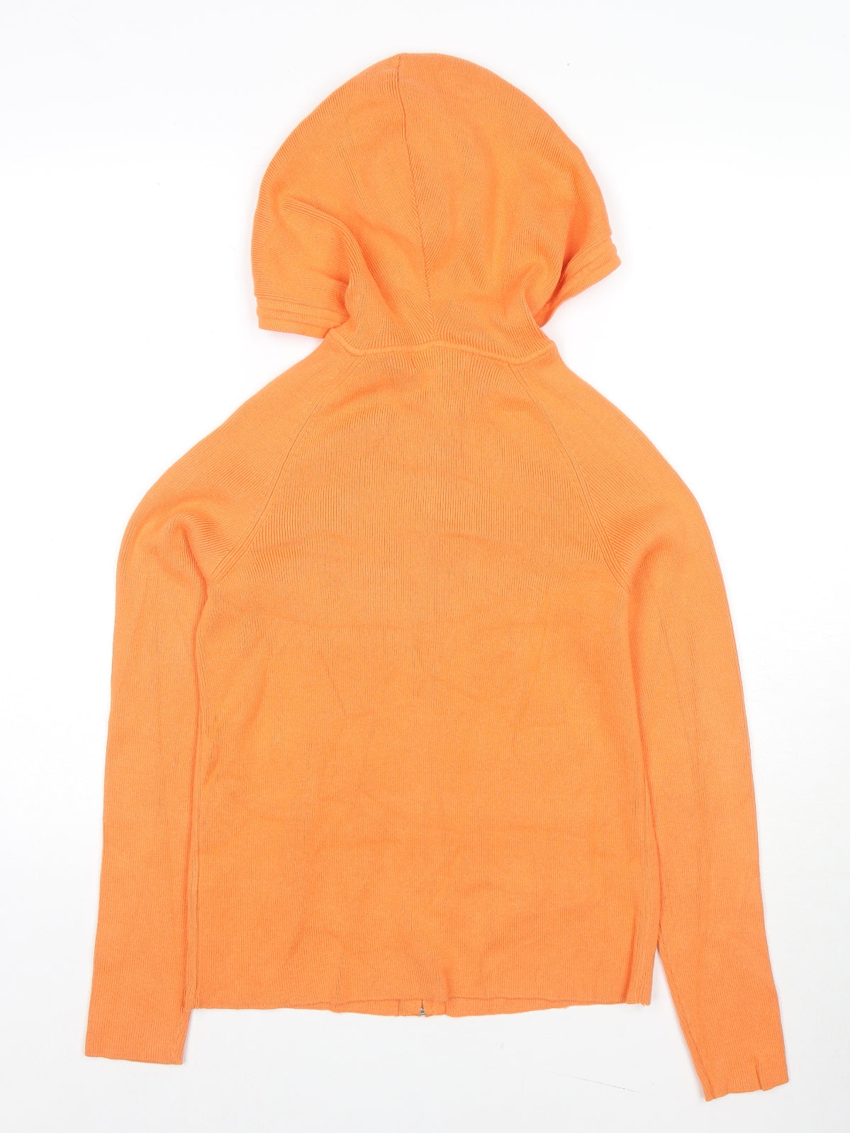 Marks and Spencer Womens Orange Cotton Full Zip Hoodie Size XS Zip