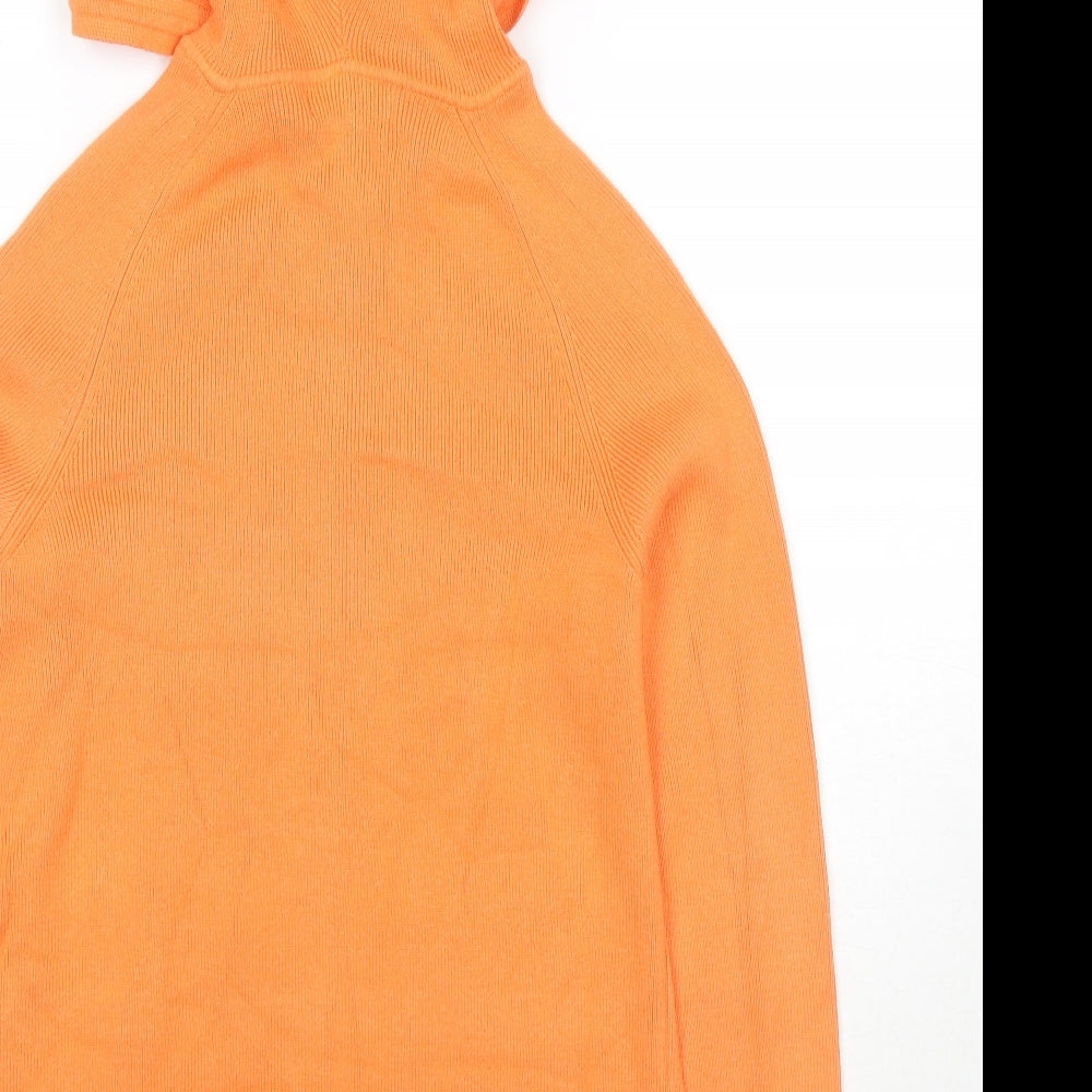 Marks and Spencer Womens Orange Cotton Full Zip Hoodie Size XS Zip