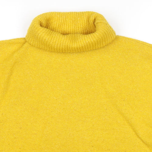 Topshop Womens Yellow Roll Neck Acrylic Pullover Jumper Size 6