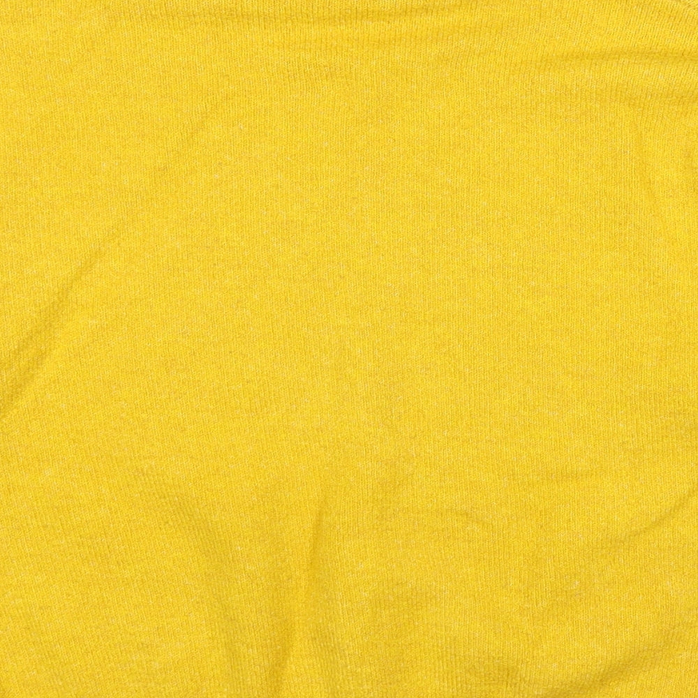 Topshop Womens Yellow Roll Neck Acrylic Pullover Jumper Size 6