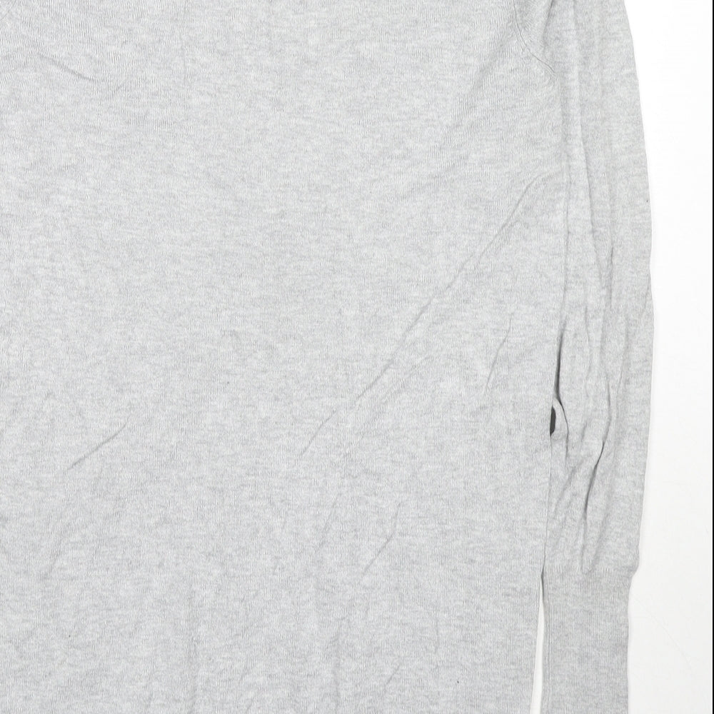 Dorothy Perkins Womens Grey V-Neck Cotton Pullover Jumper Size 12