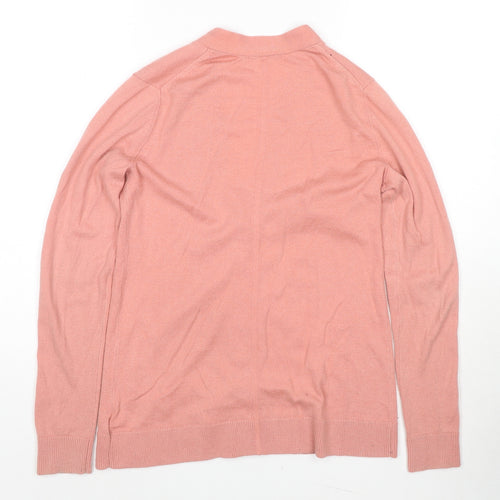 Gap Womens Pink V-Neck Nylon Cardigan Jumper Size S