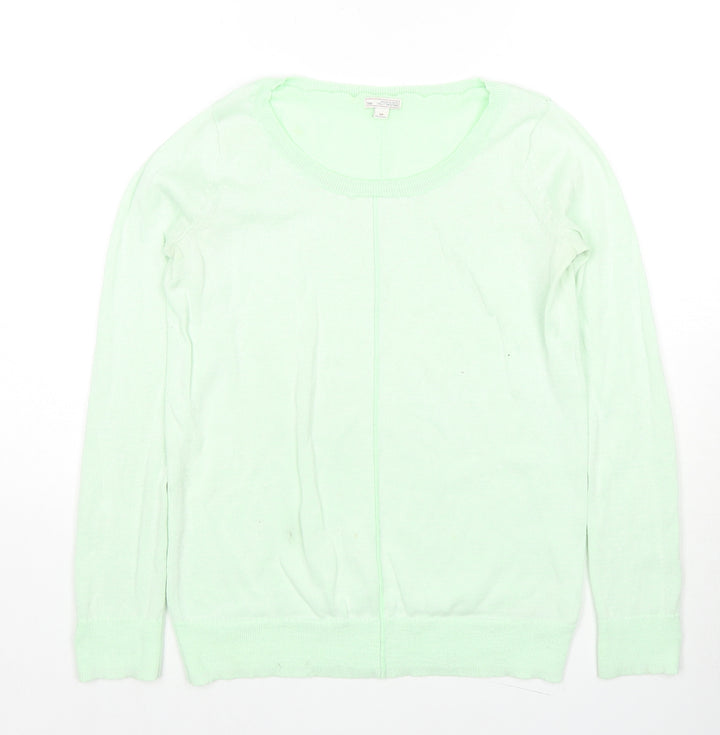 Gap Womens Green Round Neck Polyester Pullover Jumper Size S