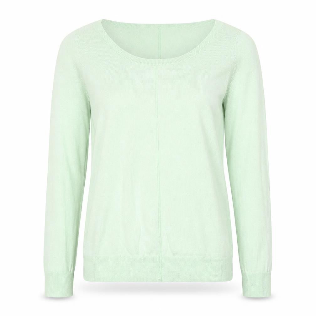 Front view of Gap women’s green round neck polyester jumper, size S
