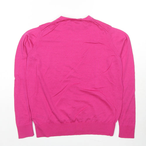 Marks and Spencer Womens Pink Round Neck Wool Pullover Jumper Size 10