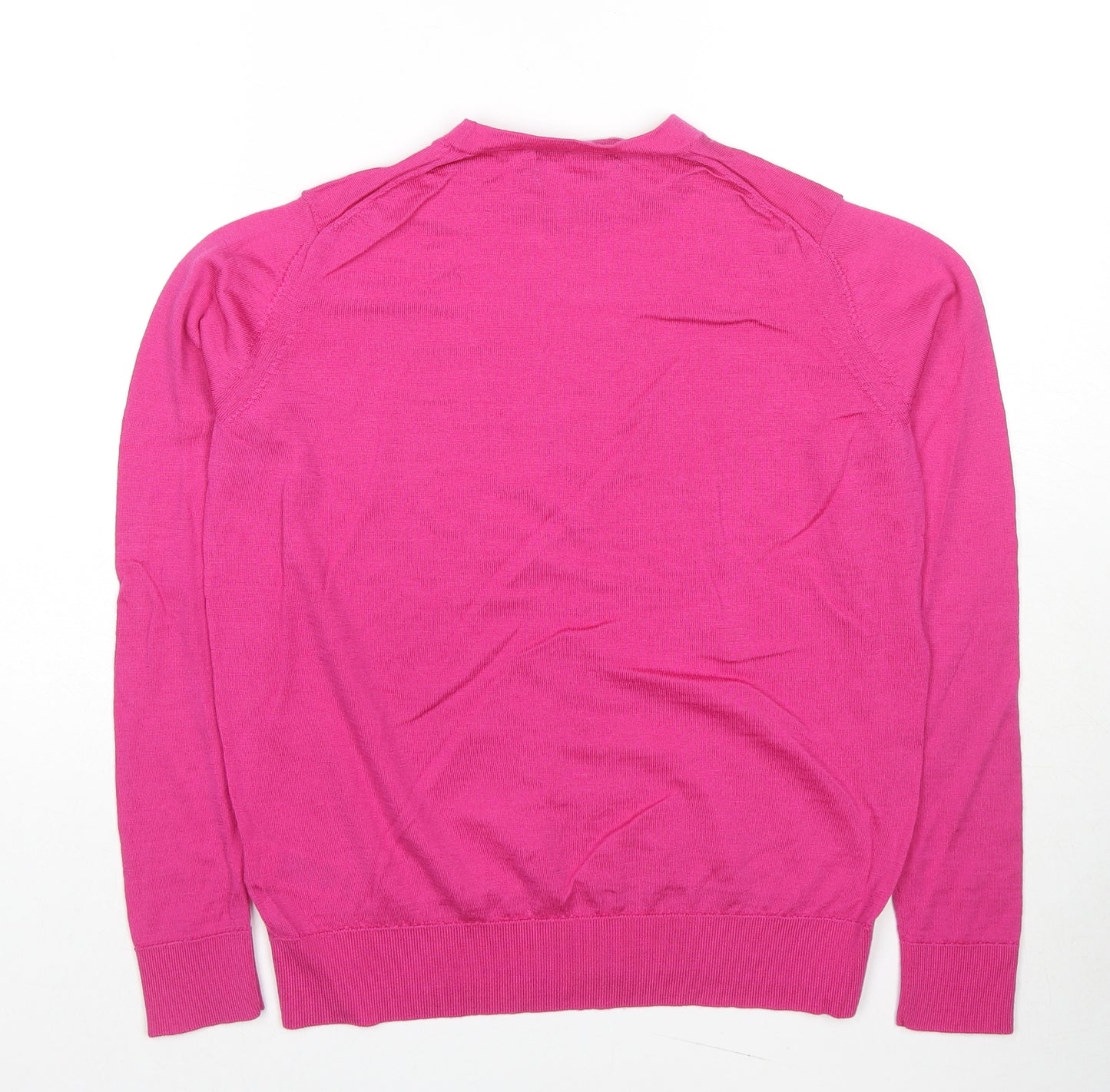 Marks and Spencer Womens Pink Round Neck Wool Pullover Jumper Size 10