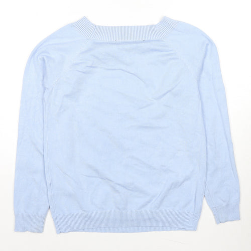 VILA Womens Blue Round Neck Viscose Pullover Jumper Size M