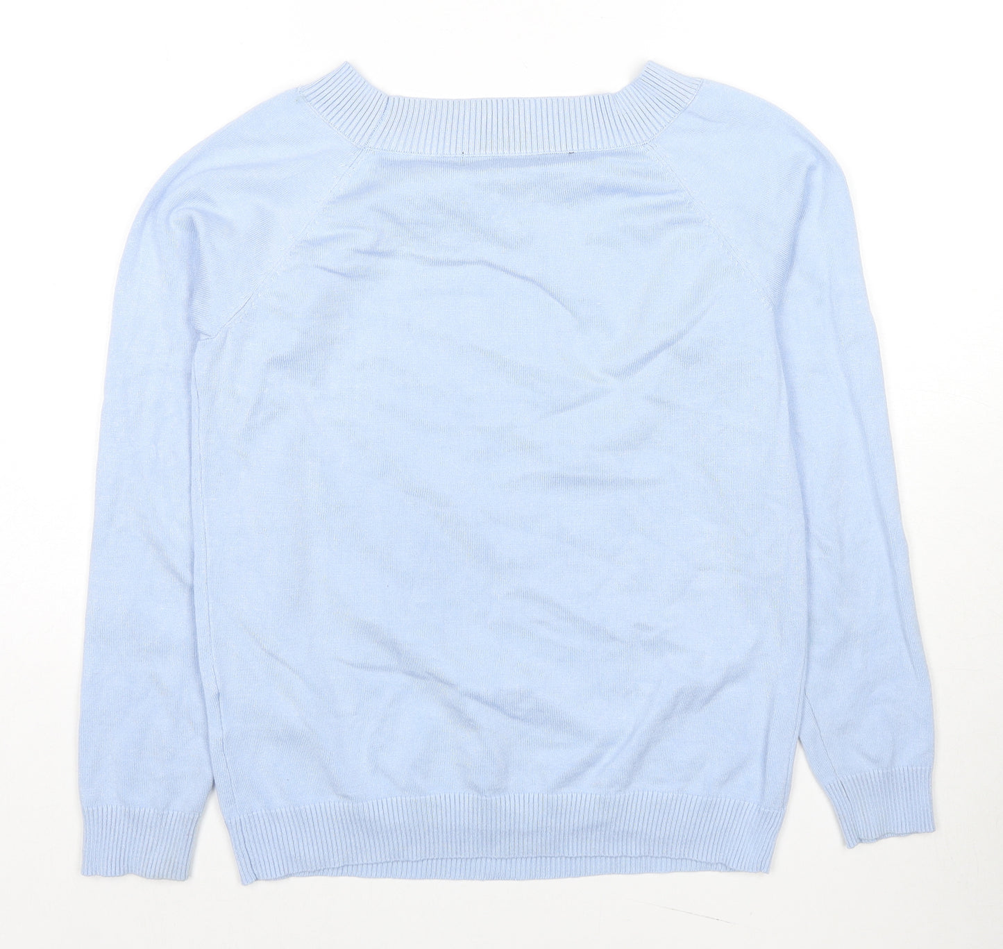 VILA Womens Blue Round Neck Viscose Pullover Jumper Size M