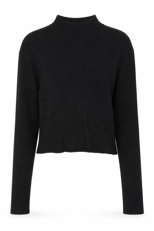 Front view of H&M women’s beige mock neck polyester jumper, size S