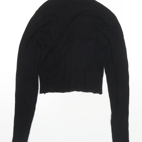 H&M Womens Beige Mock Neck Polyester Pullover Jumper Size S