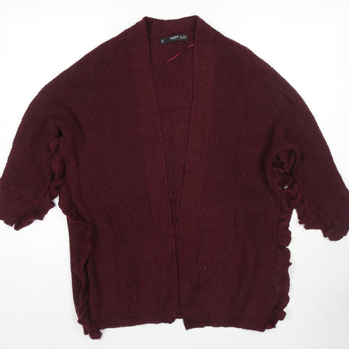 Mango Womens Red V-Neck Acrylic Cardigan Jumper Size XS