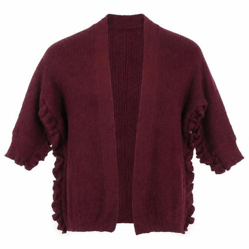 Mango Womens Red V-Neck Acrylic Cardigan Jumper Size XS