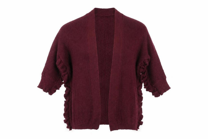 Mango Womens Red V-Neck Acrylic Cardigan Jumper Size XS