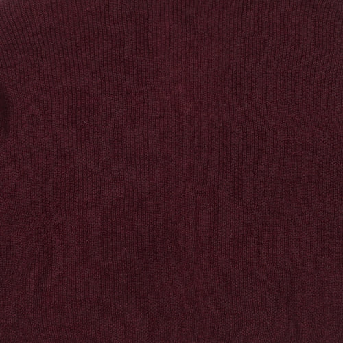 Mango Womens Red V-Neck Acrylic Cardigan Jumper Size XS